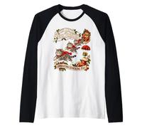 American Shorthair Cat Retro Christmas Airborne Mission Camiseta Manga Raglan