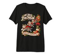 American Shorthair Cat Retro Christmas Airborne Mission Camiseta Premium