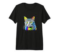 American Shorthair Cat Splash I Pop Art American Shorthair Camiseta Premium