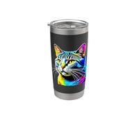 American Shorthair Cat Splash I Pop Art American Shorthair Vaso térmico de acero inoxidable de doble pared