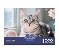 American Shorthair Jigsaw Animal Puzzle Mil Piezas Papel para Entusiastas - Resistente A Doblar Ocio Decoración 52x38cm/1000pcs