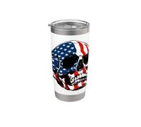 American Skull USA Flag Style 4 of July Old Glory Reaper Vaso térmico de acero inoxidable de doble pared