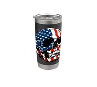 American Skull USA Flag Style 4 of July Old Glory Reaper Vaso térmico de acero inoxidable de doble pared