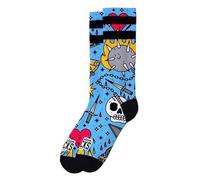 American Socks Calcetines A Media Pierna Modelo BLAST| Media-Alta | Absorción De Humedad| Calcetines Divertidos| Calcetines Cómodos, Uso Diario. (FR/ES, Letras, S, M, Regular, Alto, Alto, Azul)