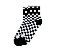 AMERICAN SOCKS |Calcetines Checkerboard B/W | Largo Hasta el Tobillo, Mezcla de Algodón, Control Antibacteriano y de Olores, Fabricado en Barcelona | Talla Única 36-46 EU | Veganos | Calcetines Unisex