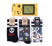 American Socks Calcetines Media Pierna | Caja Regalo Gamer Box, Estilo Old School | Tecnología Control Humedad | Máxima Frescura | Edición Limitada (FR/ES, Letras, L, XL, Regular, Alto, Grafico)