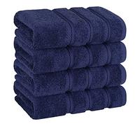 American Soft Linen - Juego de lujosas toallas calidad hotel y spa confeccionadas con algodón turco para máxima suavidad absorción, rápido secado, 6 mano 40,5 x 71 cm marino