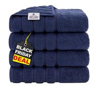 American Soft Linen - Juego de lujosas toallas calidad hotel y spa confeccionadas con algodón turco para máxima suavidad absorción, rápido secado, 4 baño 68,5 x 137 cm marino