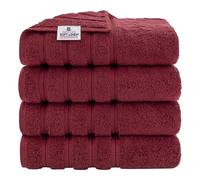 American Soft Linen - Juego de lujosas toallas calidad hotel y spa confeccionadas con algodón turco para máxima suavidad absorción, rápido secado, 4 baño 68,5 x 137 cm borgoña