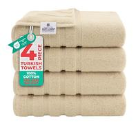 American Soft Linen - Juego de lujosas Toallas Calidad Hotel y SPA confeccionadas con algodón Turco para máxima suavidad absorción, rápido Secado, 4 baño 68,5 x 137 cm Arena Topo