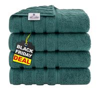 American Soft Linen Luxury - Juego de 4 Toallas, 100% algodón Turco de 69 x 137 cm, Toallas extragrandes para Ducha, Color Verde Turquesa