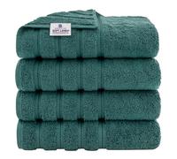 American Soft Linen Luxury - Juego de 4 Toallas, 100% algodón Turco de 69 x 137 cm, Toallas extragrandes para Ducha, Color Verde Turquesa