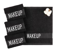 American Soft Linen, Paño Facial desmaquillante, Toallas de Maquillaje 100% algodón, 4 Toallas faciales empaquetadas, 12 x 12 Pulgadas, Color Negro