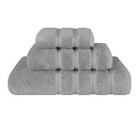 American Soft Linen Premium - Juego de 3 Toallas, 1 Toalla de baño, 1 de Mano y 1 Facial, 100% algodón Turco, para baño, Color Gris Claro
