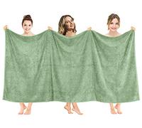 American Soft Linen - Toalla de baño extragrande de 101,5 x 203 cm, lujosa toalla de algodón turco hilado de primera calidad de 650 g/m² de máxima suavidad y absorción - Verde salvia