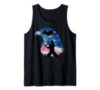 American Soldier Silhouette Eagle USA Flag Illustration Camiseta sin Mangas