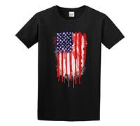 American Spatter Flag Nicklas Gustafsson Transparent T-Shirt Graphic tee Printed Top Mens Black Shirt XXL