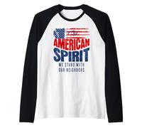 American Spirit Nosotros El Pueblo Estamos con los vecinos Democracia Camiseta Manga Raglan