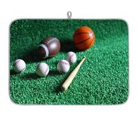 American Sport Ball - Tapete de microfibra absorbente para secar platos, escurridor de platos para cuchara de cocina, plato de vidrio, 16 x 18 pulgadas