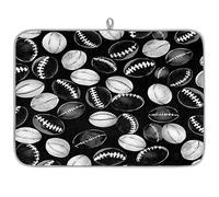 American Sport Football - Tapete absorbente de microfibra para secar platos, escurridor de platos, para cuchara de cocina, plato de vidrio, 16 x 18 pulgadas