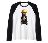 American Staffordshire Terrier - Casco de perro amarillo Camiseta Manga Raglan