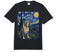 American Staffordshire Terrier Dog Van Gogh Noche Estrellada Comfort Colors Adult Heavyweight T-Shirt