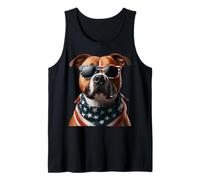 American Staffordshire Terrier Perro 4 de julio Americano EE.UU Camiseta sin Mangas