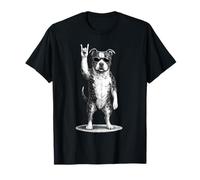 American Staffordshire Terrier Rock Music Retro Vintage Dog Camiseta