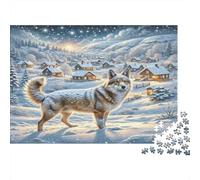 American Staffordshire Terrier Rompecabezas de Papel Reciclado Perro Mestizo en Costa rocosa al Atardecer, Regalo Coleccionable para Adultos 52x38cm/1000 Piezas