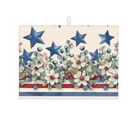 American Star - Tapete de secado de platos, almohadilla absorbente para encimera de cocina, diseño vintage de bandera de Estados Unidos, tapete de café con lazo para colgar, 45,7 x 61 cm