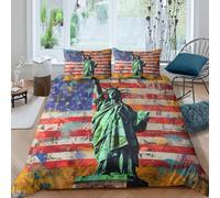 American Symbol Art Funda de Edredón Microfibra Juego de 3 Piezas Impresión 3D Cierre de American símbolo Arte Funda Edredon Funda de Almohada a Juego Lavables for jóvenes Super King（260x220cm）