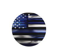American Thin Blue Line Flag - Juego de tarjetas de ambientador de coche redondas con aroma a lavanda, 10/24 piezas