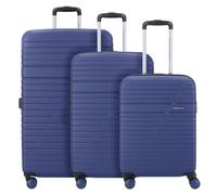American Tourister Aero Racer 4 ruedas Juego de maletas 3 piezas con pliegue de expansión azul