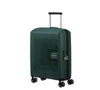 American Tourister Aerostep Maleta Trolley de Cabina, 55 cm | Verde Bosque Oscuro, maleta rígida ampl., 55H x 40W x 20D cm, 36/40 L, 2.3 kg, con candado TSA y correas cruzadas interiores