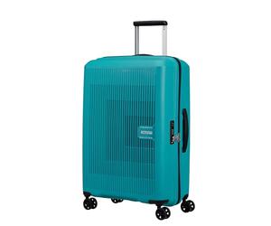 American Tourister Aerostep Maleta Trolley Grande, 67 cm | Turquesa Tónico, maleta rígida ampliable, 67H x 46W x 26D cm, 66.5/72.5 L, 3.1 kg, con candado TSA