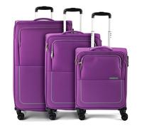 American Tourister Air Wave 4 ruedas Set de maletas 3 piezas Con fuelle expandible lila