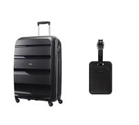 American tourister Bon AIR spinner L maleta 75 cm negra con etiquetas para equipaje, black