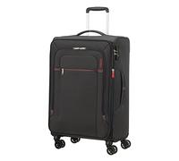 American Tourister Crosstrack - Spinner M, Expandible Suitcase, 67 cm, 71.5/77 L, Gris/Rojo (Gris/Rojo)