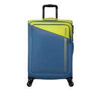 American Tourister Daring Dash - Spinner M, Expandible Suitcase, 66.5 cm, 67/75 L, Verde/Azul (Lime/Coronet)