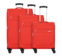American Tourister Deep Dive 4 ruedas Juego de maletas 3 piezas con pliegue de expansión rojo