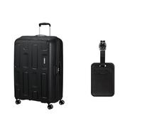 American tourister Ellipso 79 cm maleta rígida negra con etiquetas para equipaje, black