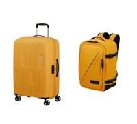 American Tourister Ellipso & Take2Cabin - Maleta, 68 cm, 64 L y Equipaje de mano Ryanair, 25 x 20 x 40 cm, 24 L - Set de viaje de verano Ellipso - Amarillo