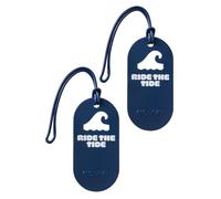 American Tourister Etiquetas equipaje - Para maletas y bolsas, con correa ajustable, tarjeta de dirección incluida, con impresión, Set de 2 piezas - Sun Surf Repeat