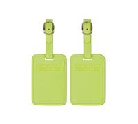 American Tourister Etiquetas equipaje - Para maletas y bolsas, con correa ajustable, tarjeta de dirección incluida, Set de 2 piezas, Lima claro (Light Lime)