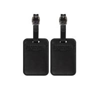 American Tourister Etiquetas equipaje - Para maletas y bolsas, con correa ajustable, tarjeta de dirección incluida, Set de 2 piezas, Negro (Black)