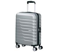 American Tourister Flashline Maleta Trolley de Cabina, 55 cm | Plata, maleta rígida, 55H x 40W x 20D cm, 34 L, 2.6 kg, con candado TSA y correas cruzadas interiores