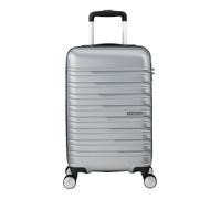 American Tourister Flashline Maleta Trolley de Cabina, 55 cm | Plata, maleta rígida, 55H x 40W x 20D cm, 34 L, 2.6 kg, con candado TSA y correas cruzadas interiores