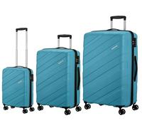 American Tourister Jetdriver 3.0, azul claro, Set S/M/L, Carro rígido 360° ruedas dobles