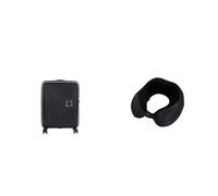 American Tourister Maleta de Mano Soundbox de 55 cm Negra con Almohada de Viaje, Negro/Gris