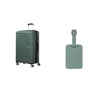 American Tourister Maleta Flashline Spinner L, 78 cm, Verde, con Etiquetas de Equipaje, Verde Iceberg